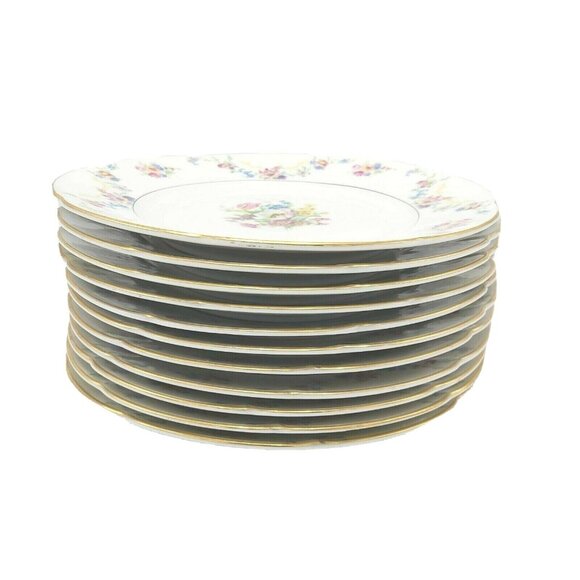 Royal Bayreuth 10" Dinner Plates Dresden Floral Bavaria -Lot of 11 - Picture 6 of 7